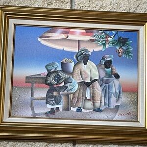 Vibrant Framed Art with Gold Frame